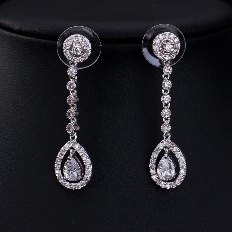 Новинка 2016 изысканное ожерелье из белого золота с кубическим цирконием и