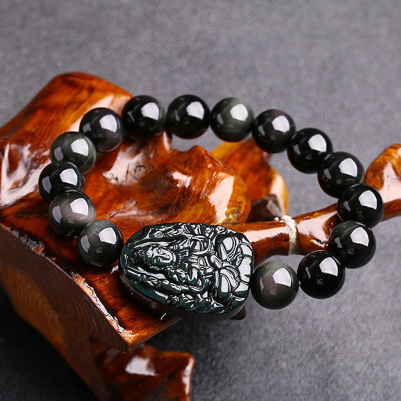 Радужный обсидиан авалокитесвара rat natal бергамот бисер ручной работы для мужчин и