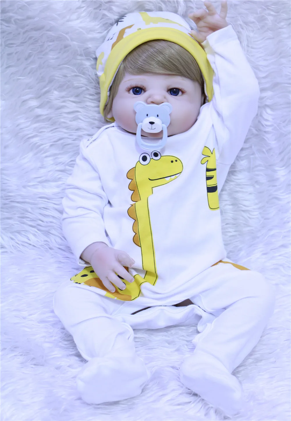 

57cm Full Silicone Reborn Dolls Kids Playmate 23Inch Realistic boy Baby Dolls For Sale Bebe Alive Reborn Toy Xmas Gifts For girl
