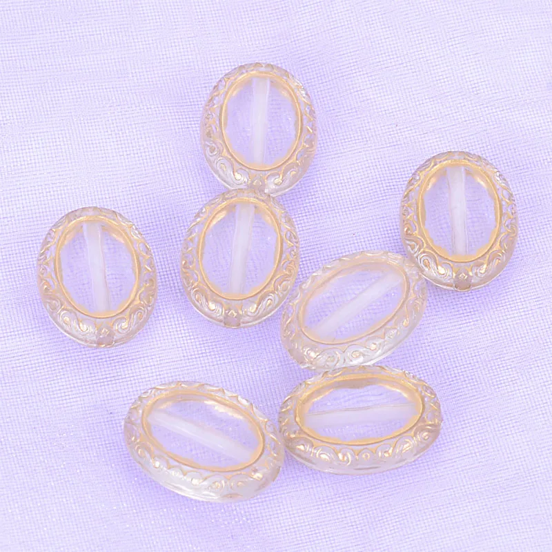 Оптовая продажа 13x17 5 мм Акриловые Плоские Овальные разделительные бусины с