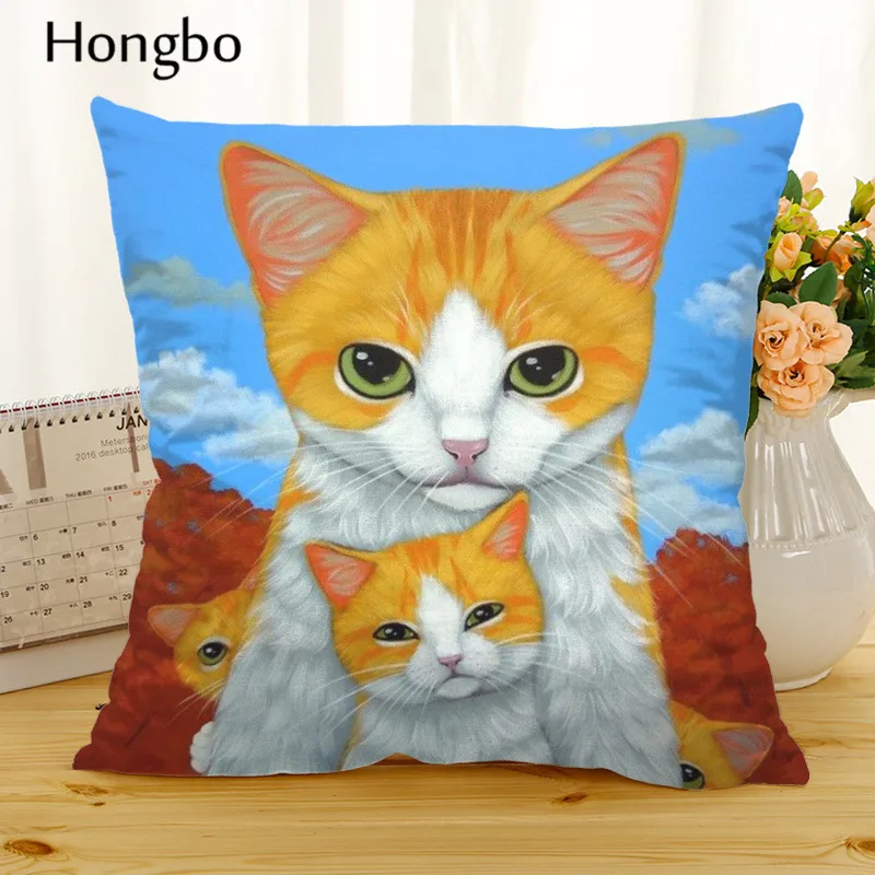 3 Хунбо мультфильм Cat Чехол для подушки из полиэстера с забавными рисунками животных Pet Подушка Чехол домашний декоративный чехол на подушки для дивана автомобиля Cojines - Цвет: 3