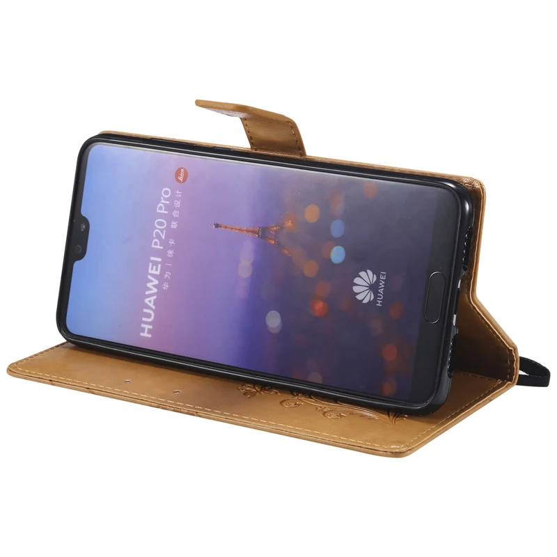 

3D Butterfly Leather Flip Wallet Soft Phone Silicone Case Cover Shell for Huawei 6C P8 2017 P9 Mini P10 P20 Lite Pro P Smart