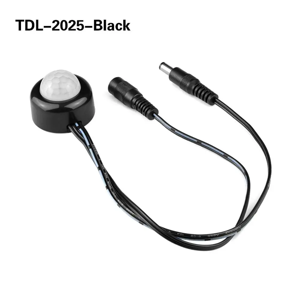 TDL-2025-Black Датчик движения переключатель Высокочувствительный DC12V-24V датчик переключатель для светодиодной ленты человеческого инфракрасный телесный датчик переключатель для 2835 5050 полосы - Цвет: TDL-2025-Black