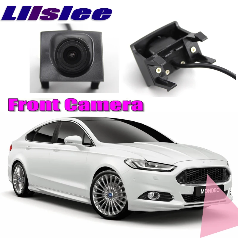 Передняя Автомобильная камера LiisLee, фронтальная камера с логотипом для Ford Mondeo Mk V- 15 16 DIY, фронтальная камера с ручным управлением