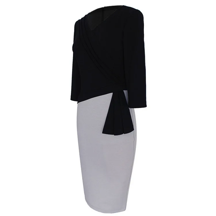 2017 Зимние Платья Элегантные Старинные Три Четверти Твердые Повседневная Партии