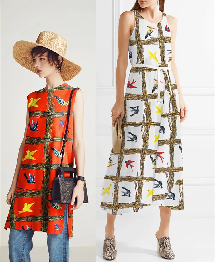 Шелковая ткань с цифровой печатью ткани принтом животных 100 шелковая крепдешина