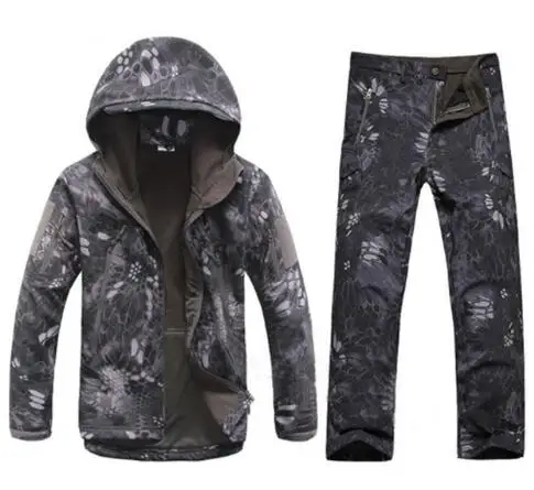 Зимняя Осенняя Водонепроницаемая флисовая куртка из кожи акулы комплект для