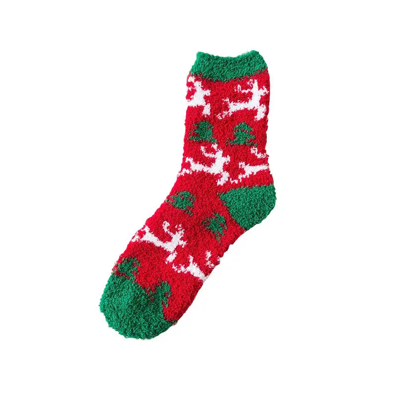 1 пара женские и мужские зимние теплые рождественские толстые носки бархатные