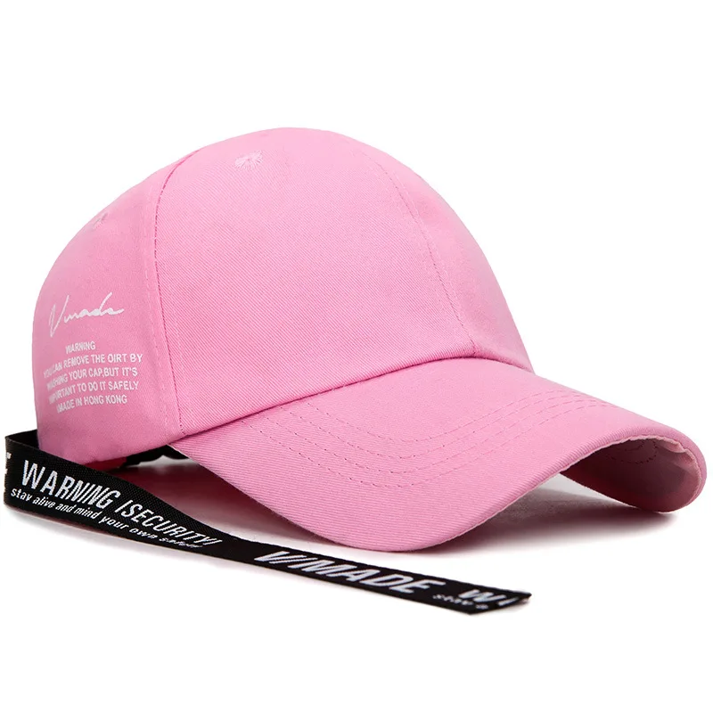 Pink DOLEFT, новинка, Длинные ремни, бейсболка, мужская, регулируемая, уличная, вышивка, буквы, Snapback, кепка s, унисекс, хлопок, желтый, Дальнобойщик, шапка - Цвет: Pink
