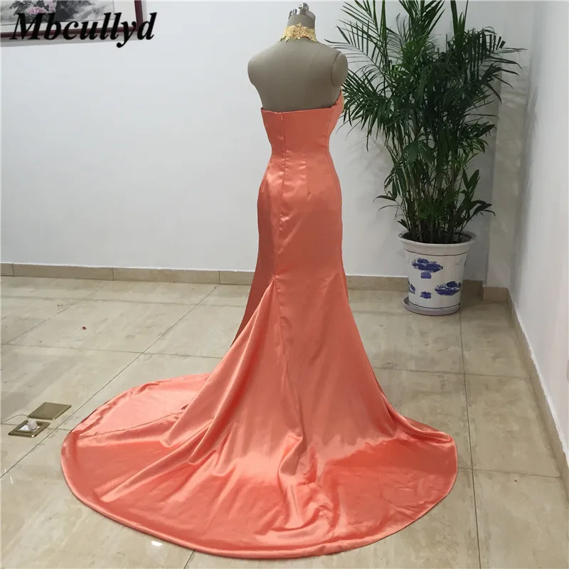 Mbcullyd Русалка платье подружки невесты с золотой аппликацией Кружева Милая