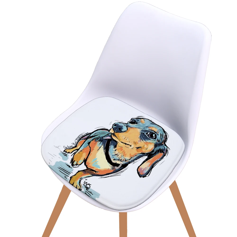 Мягкая фланелевая Подушка на сиденье в мультяшном стиле с принтом собаки подушка