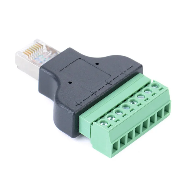 2 шт./лот Ethernet RJ45 штекер в AV винтовой терминал 8Pin блок CCTV конвертер