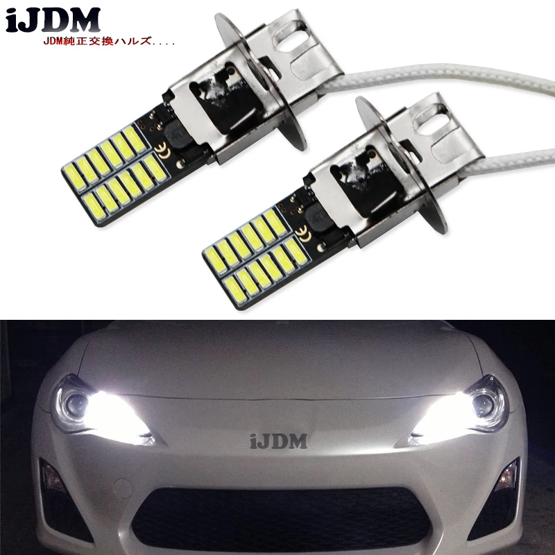 2 шт. новый стиль 6500K белый 24 SMD 4014 H3 светодиодный Сменные лампы для автомобильных