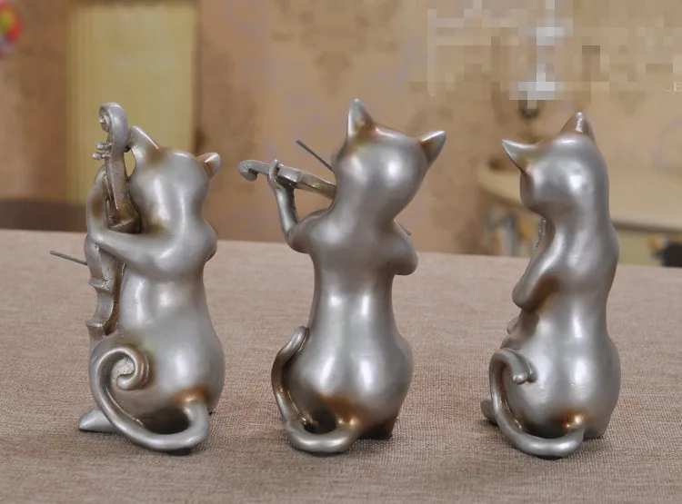 3 шт./партия музыкальные фигурки кошки ремесла винтажный домашний декор кантри