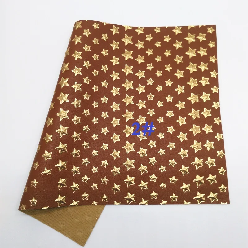 2 Glitterwishcome 21X29 см A4 Размеры винил для луков переливающийся рельефные звезды кожи Fabirc Искусственная кожа листов для Луки, GM280A - Цвет: 2