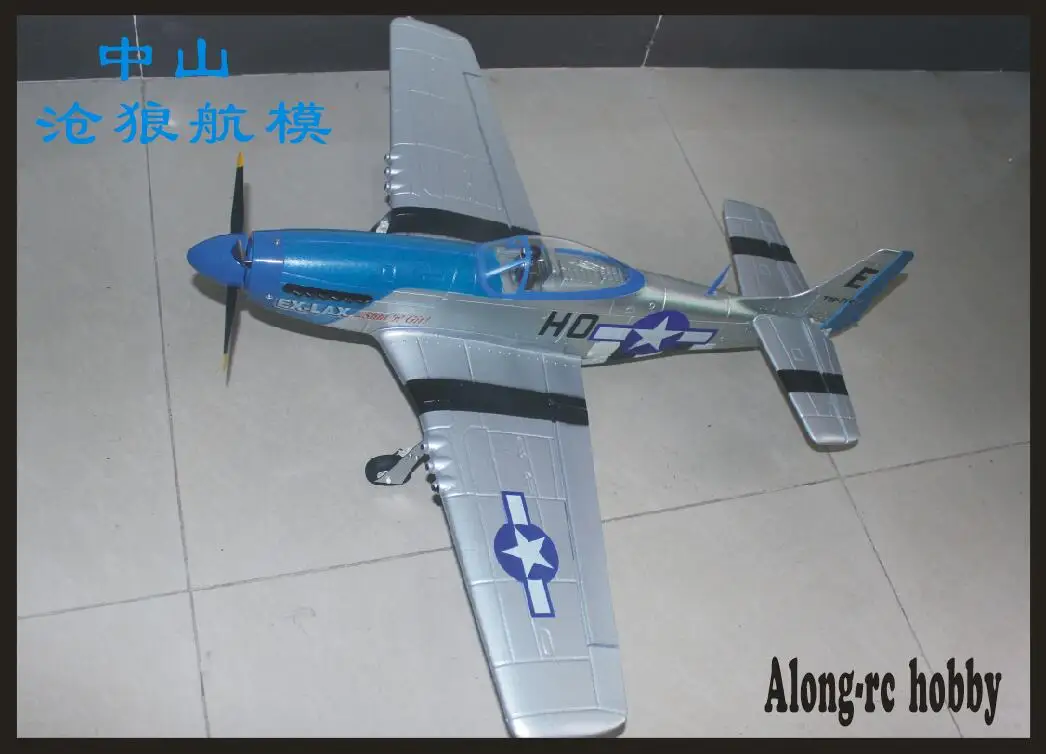 Самолета приводимого в движение с помощью электропривода RC самолет игрушка для любителей с пультом дистанционного управления размах крыльев 758 мм 4 канальный самолет мини-размер парк флаер p51 p-51 mustang(768-1) PNP комплект