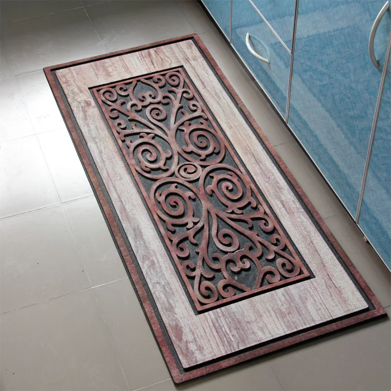 Европейский Стиль дверной коврик коврики резиновый, флокированый дверь маты номер подстилка, напольный коврик для домашнего пола