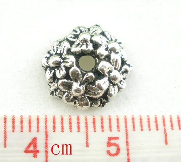 DoreenBeads 60 шт. античный серебряный цвет цветок концевые заглушки для бус 10 мм(B02014
