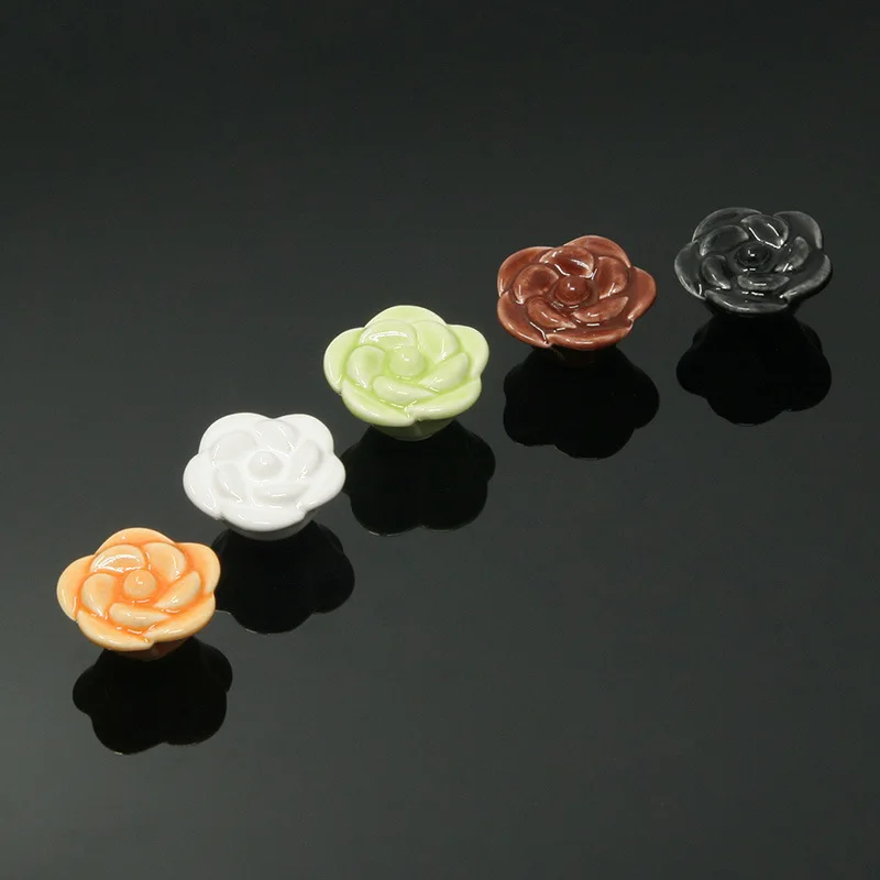 Керамические цветочные розы ручки ящика выдвижные шкафа модные бронзовые для