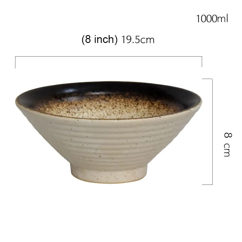 P(8inch) 4,5/5,5/6,5/8/9 дюймов японский Керамика Bowl Ramen большая чаша говядина Лапша супа чашки, миски под рис салат контейнер Винтаж Кухня посуда - Цвет: P(8inch)