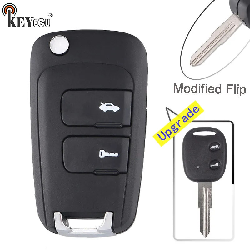 

KEYECU для Chevrolet Epica модифицированный откидной складной дистанционный ключ оболочка чехол Брелок 2 кнопки с необработанным лезвием