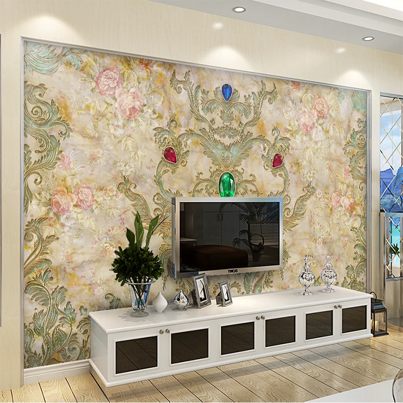 Заказная настенная ткань аристократическая Роскошная Европейская мраморная