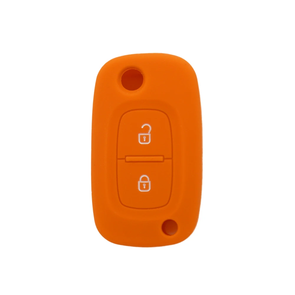 Экологический зеленый 2 пуговицы Мягкие силиконовые Флип складной ключи чехол