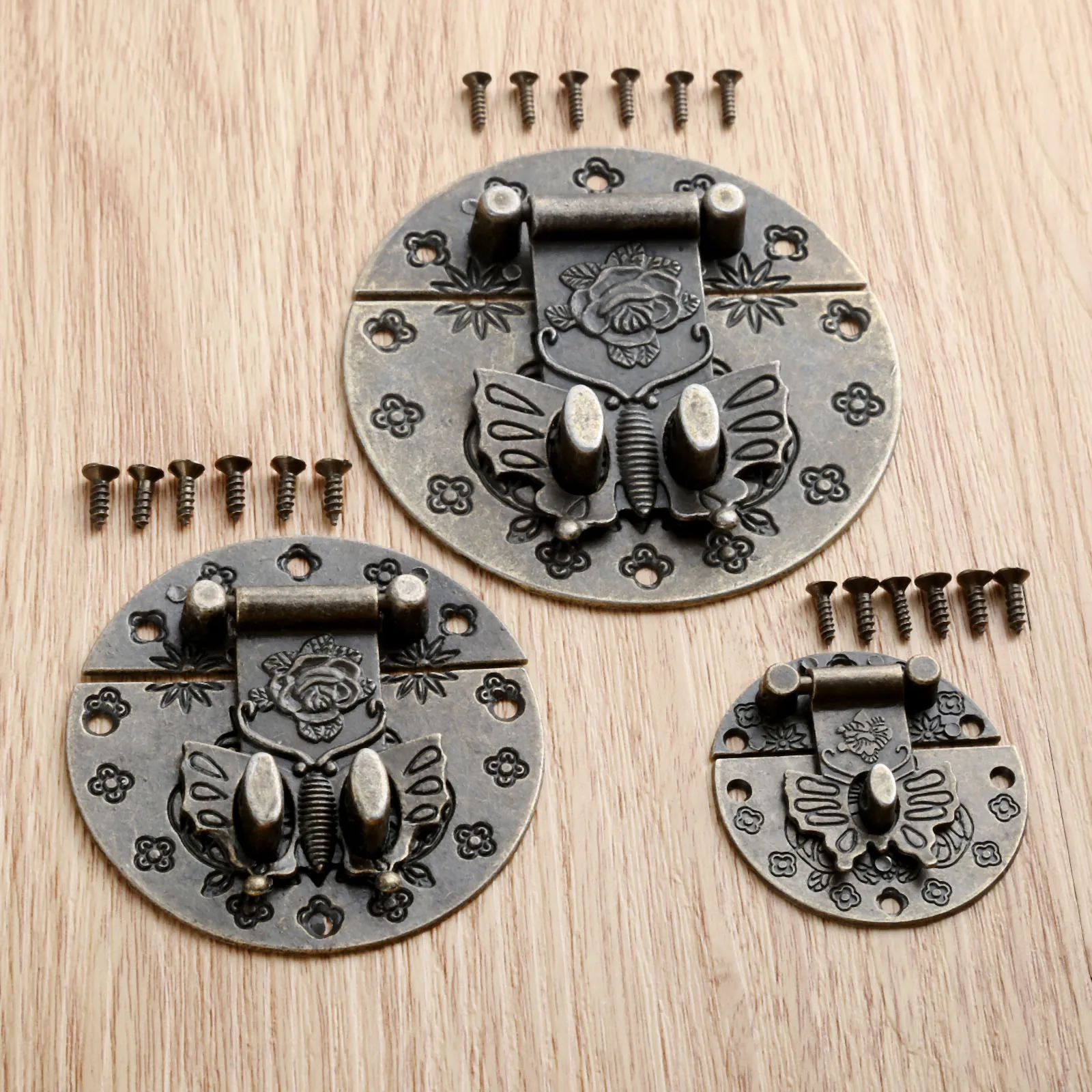 Винтажная застежка бабочка металлическая деревянная шкатулка для ювелирных