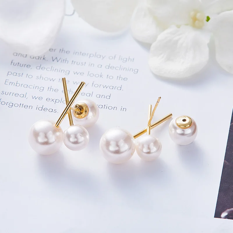 Cdyle/Элегантные жемчужные серьги-гвоздики из стерлингового серебра 925 пробы