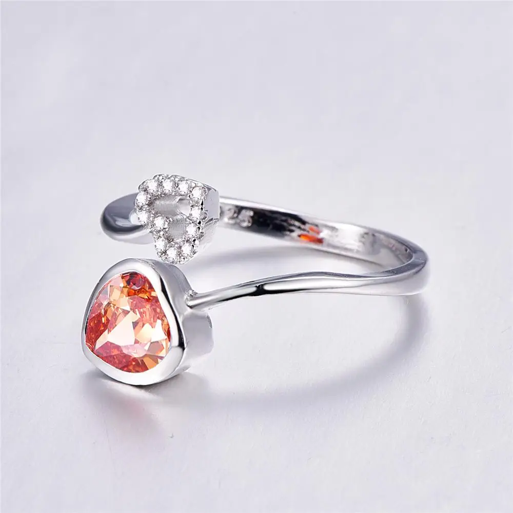 Double Heart Fashion Garnet &amp White 925 Silver Ring Wedding Romantic Jewelry | Украшения и аксессуары