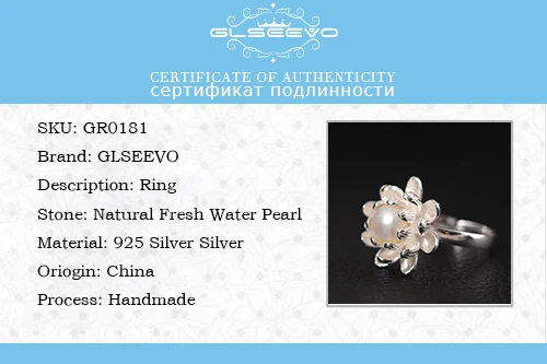 GLSEEVO Original Design 925 Sterling Silver Natural Fresh White Pearl Flower Adjustable Rings For Women Fine Jewelry GR0181 | Украшения и