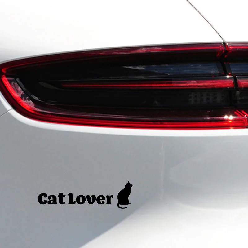 

YJZT 12.7CM*3.9CM Cat Lover Vinyl Decal Safety Car Stickers Black Silver C10-02466