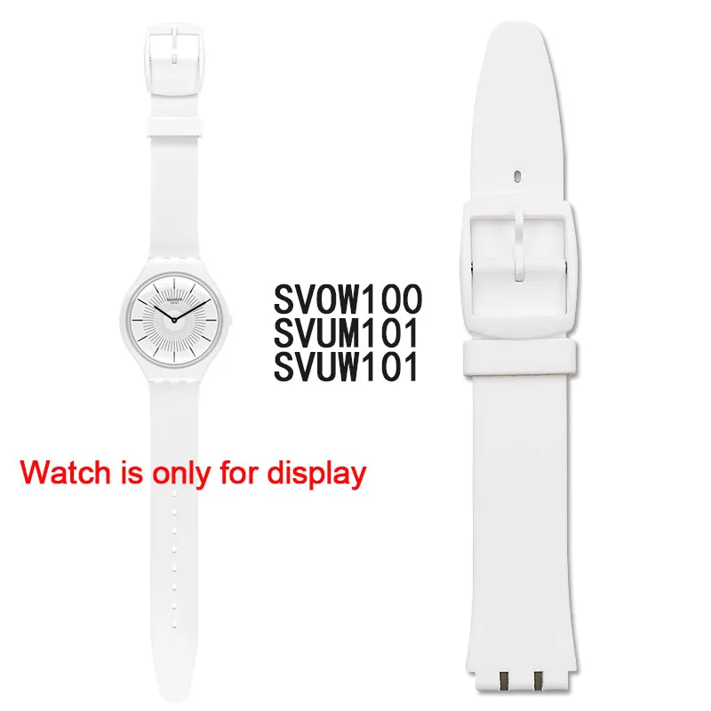 Силиконовый ремешок пряжка аксессуары для часов Swatch Кожа Лоскут SFK397SFK360SFK361 спортивный водонепроницаемый женский ремешок для часов - Цвет ремешка: SVUW101