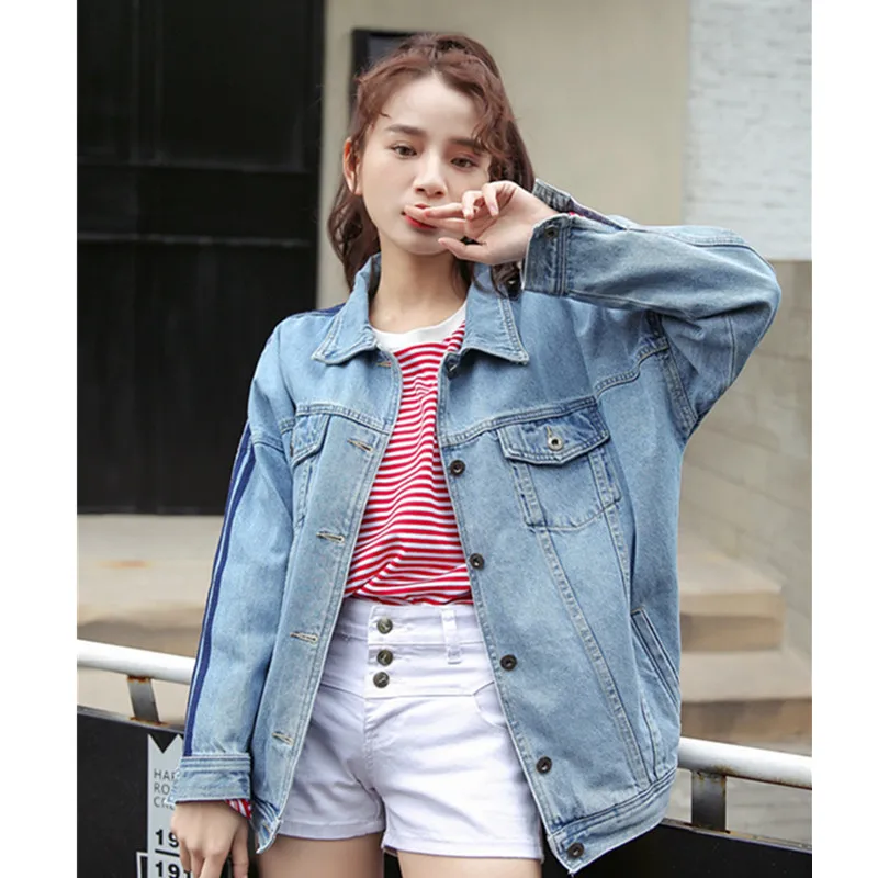 Осенняя джинсовая куртка женская 2020 корейский стиль Женский размера плюс