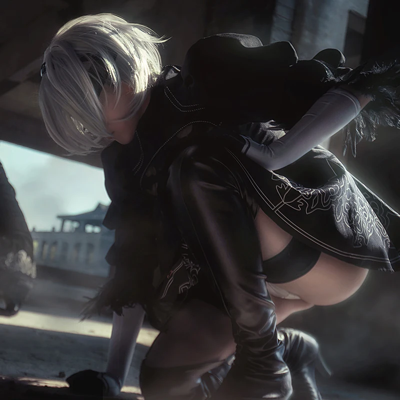 NieR Automata 2B девушка косплей платье сексуальный наряд аниме игровой костюм женский