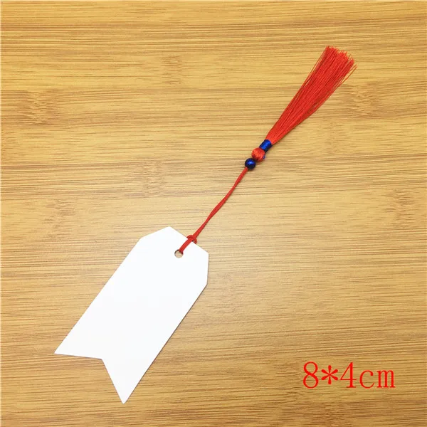 8x4cm white 12 шт крафт-бирка с классическими красными кисточками мульти-стиль пустой коричневый Картон Подарочная бирка GarPrice карта - Цвет: 8x4cm white