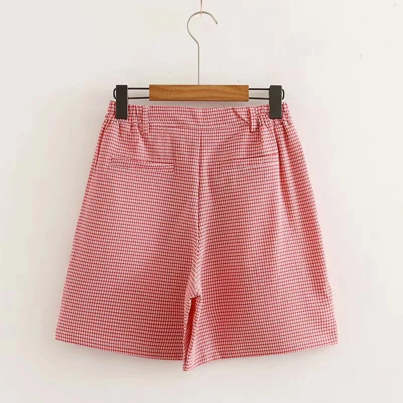 WYNNE Гадис Лето Повседневное плед прямые шорты Носки с рисунком медведя из