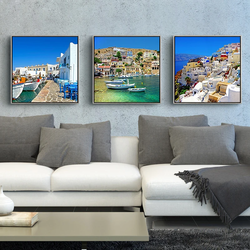 Настенная картина на холсте для украшения гостиной домашний декор греческий