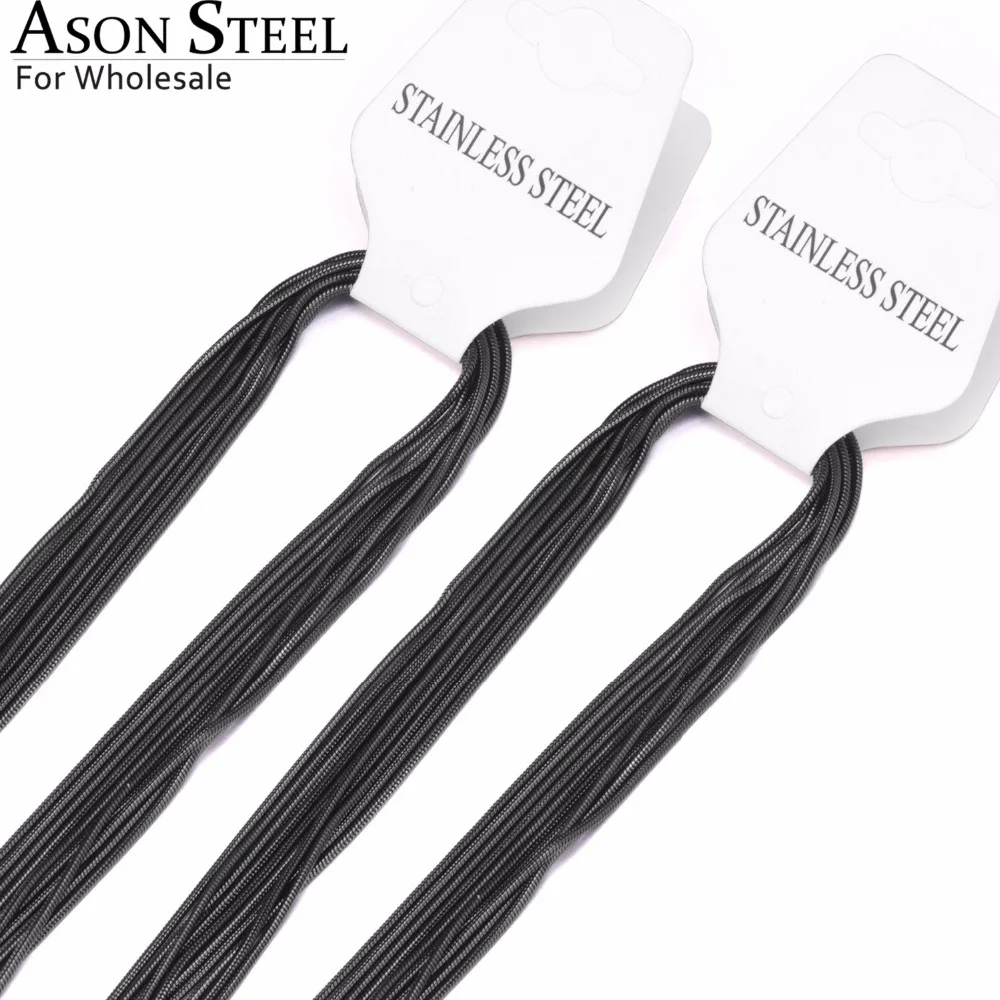 АОН сталь 10 шт./лот 316L нержавеющая цепь ожерелье Черный цвет ожерелья s для