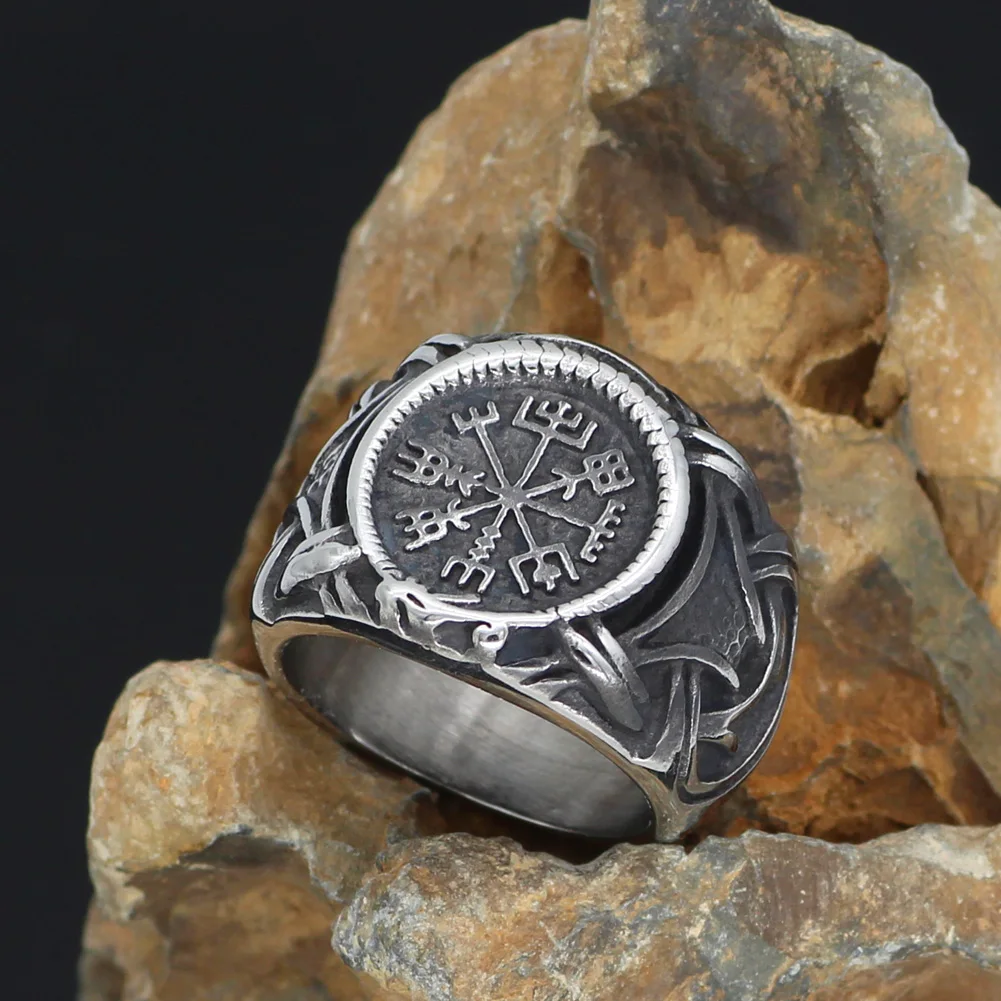 Скандинавский Викинг из нержавеющей стали амулет Vegvisir Скандинавское кольцо с