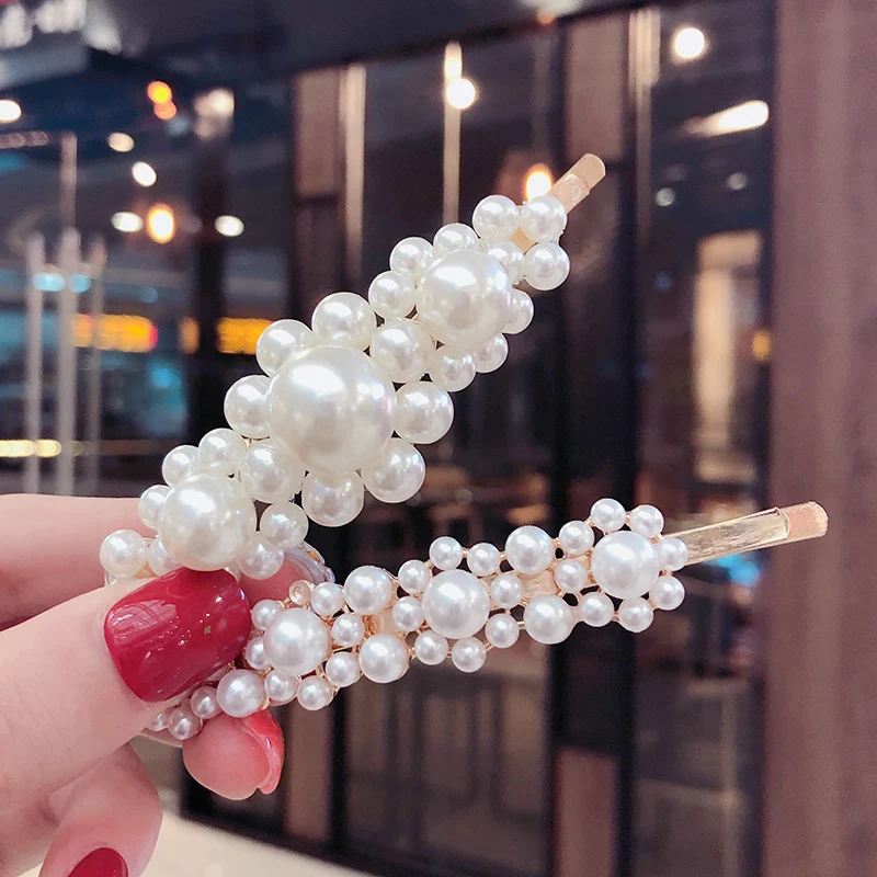 Модные Элегантные Заколки для волос с жемчугом женщин и девочек 2019 милые