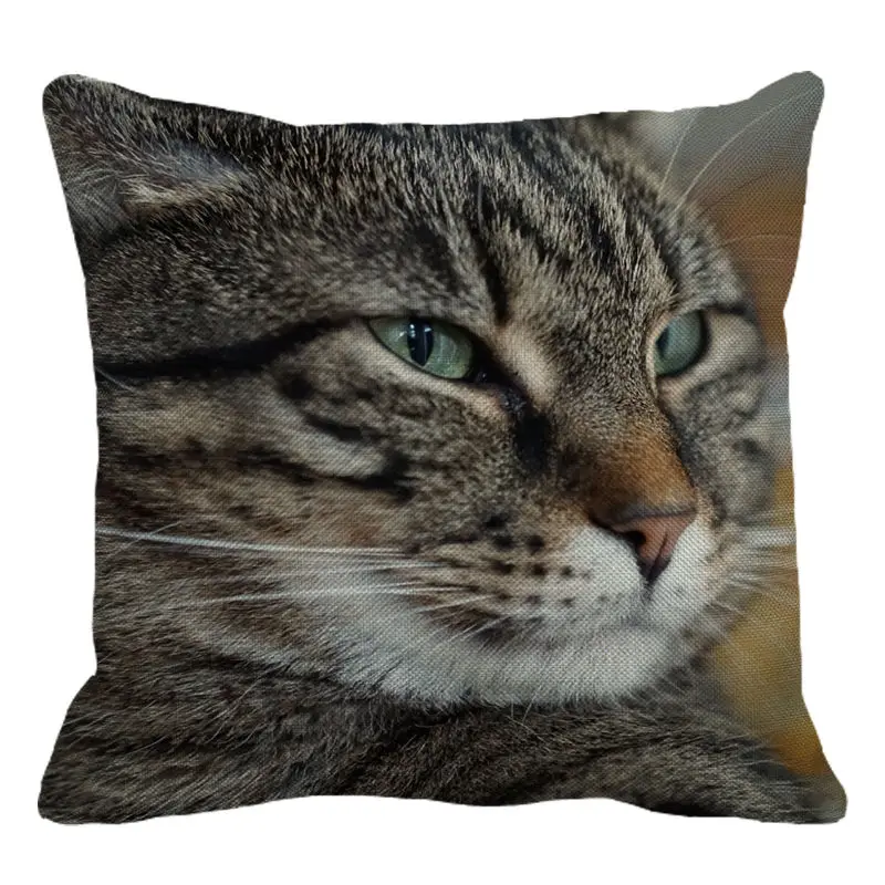 XUNYU милые домашние животные Фотообои с рисунком кошки льняная квадратная Подушка