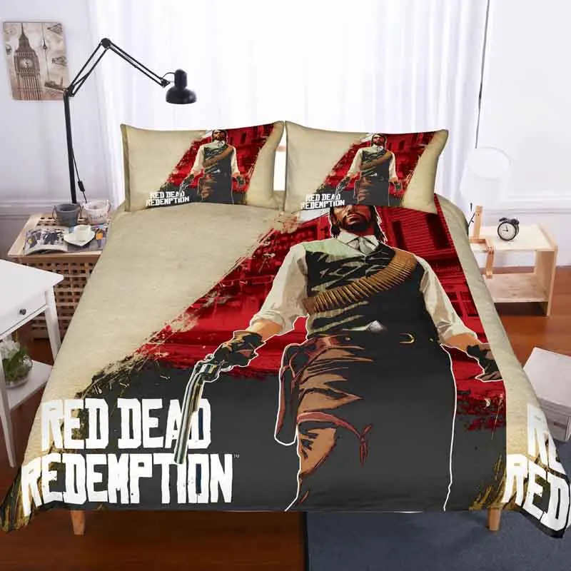 5 Red Dead: Redemp 3D комплект постельного белья Детская комната Декор пододеяльник наволочки ведущая Игра Red Dead: Redemp постельное белье - Цвет: 5