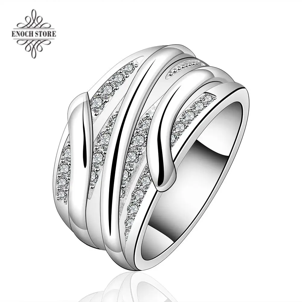 2015 Promotion Freeshipping Cubic Zirconia Women Trendy Rings For R572-8 925 Plated New Design Finger Ring Lady | Украшения и