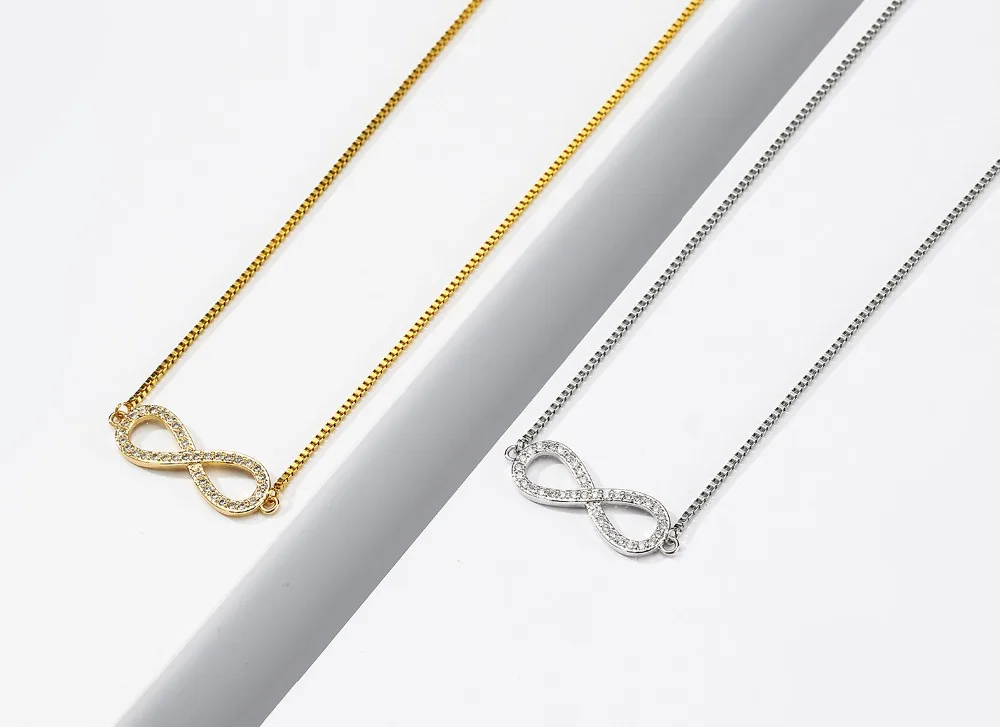 Ожерелье с подвеской в виде цифры бесконечности модное ювелирное изделие из