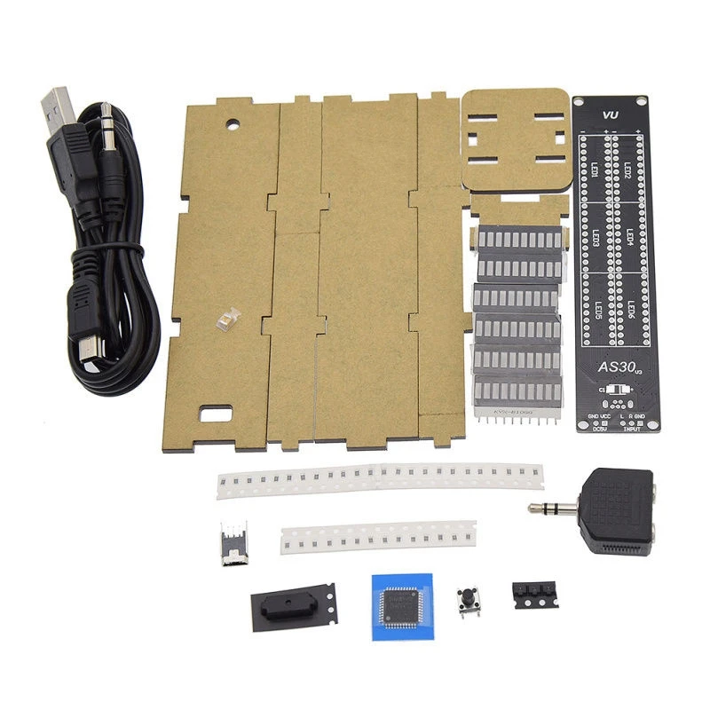 Сделай Сам AS30 30 сегмент стерео музыкальный спектральный анализатор LED Уровень