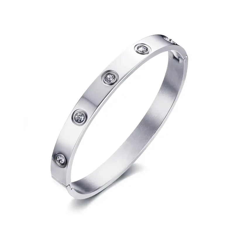 Vnox моды Кристалл Браслет-манжета золото-цвет браслет Браслеты нержавеющей стали