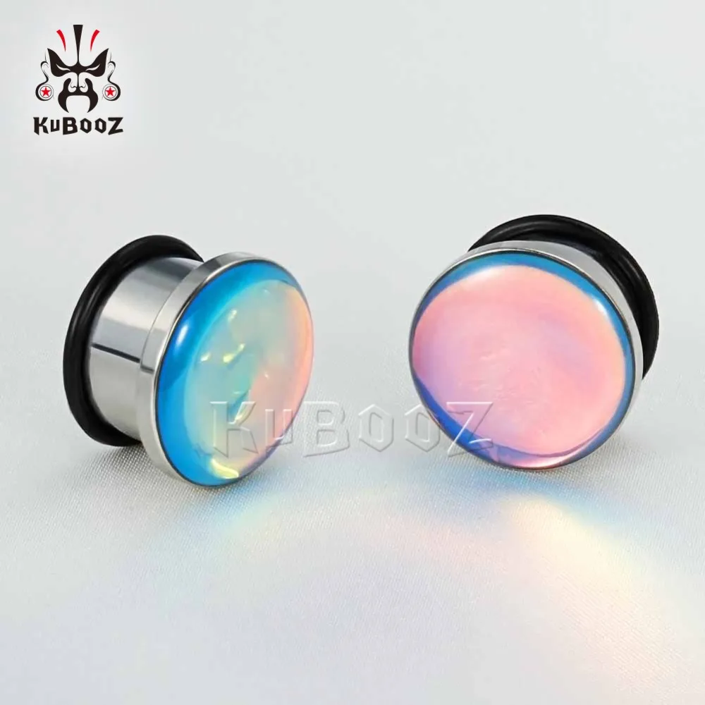 KUBOOZ из нержавеющей стали, тоннель для уха, пробки, измерительные приборы, растяжки, пирсинг, ювелирные расширители, модные серьги, 2 мм до 16 мм, 10 шт./лот
