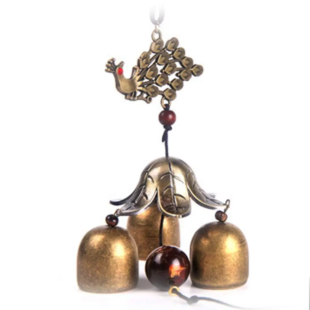 Китайский Павлин рыбы металлический колокольчик Лаки Фэн Шуй висит шарм