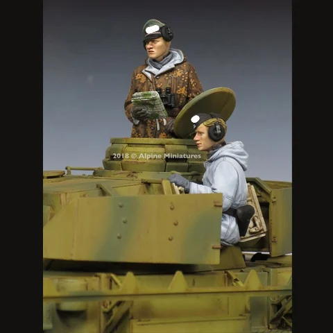1/35 Panzer Crew зимний набор с 4 различными головками солдат из смолы GK военная тема